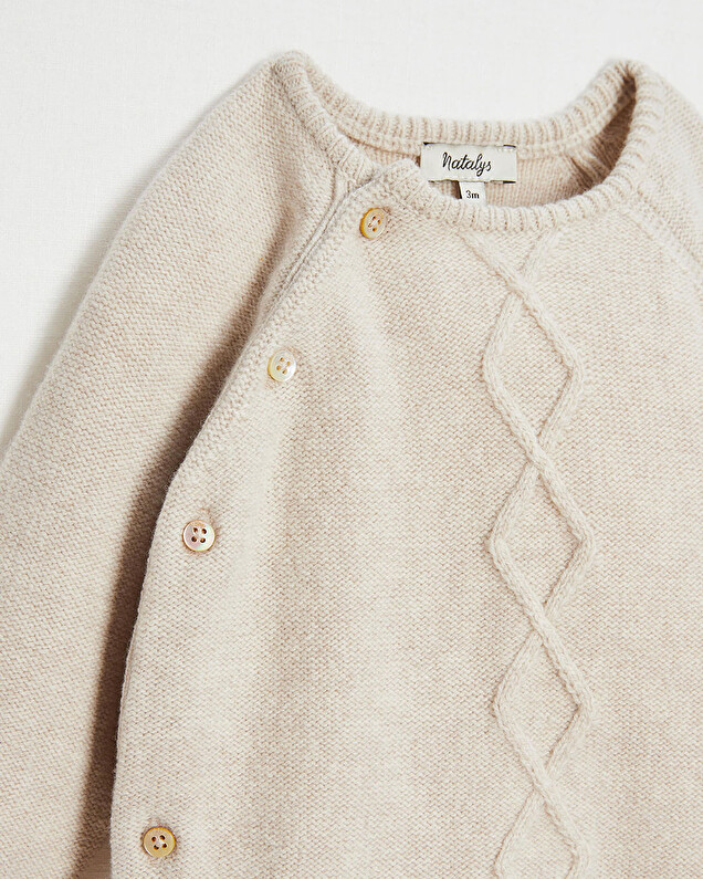 Combinaison longue en tricot Coloris beige chiné Natalys