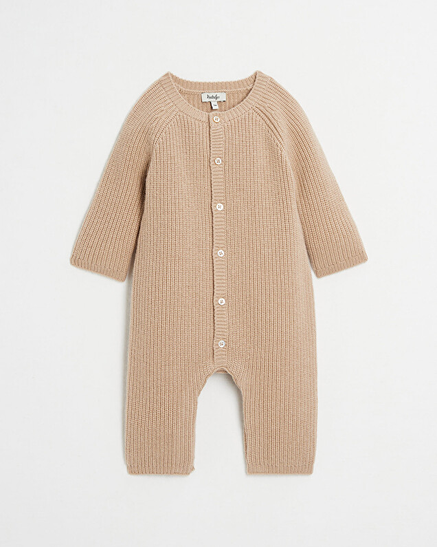 Combinaison longue en tricot Coloris camel Natalys