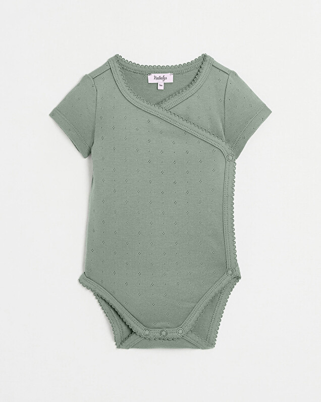 Body croisé fantaisie manches courtes Coloris vert Natalys