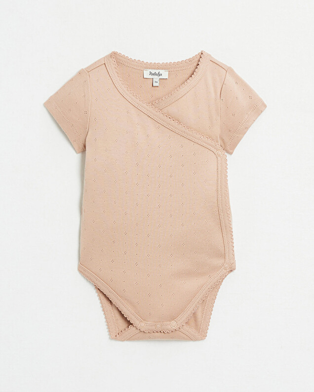 Body croisé fantaisie manches courtes Coloris bois de rose Natalys