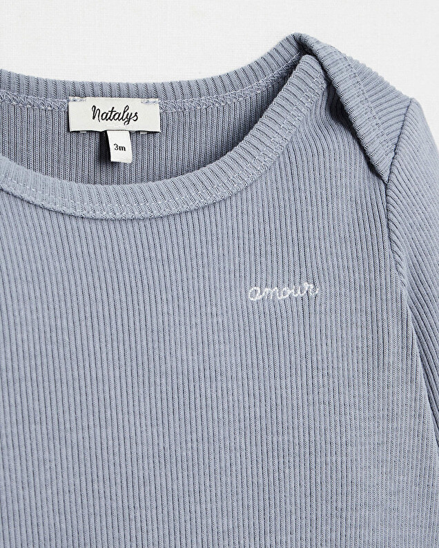 Tee-shirt manche longue Coloris bleu gris Natalys