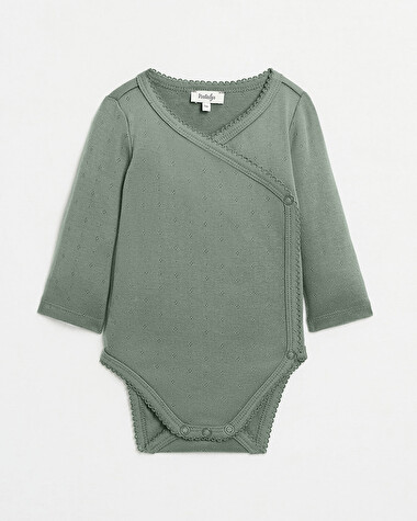 Body crois&eacute; fantaisie manches longues Coloris vert  Natalys