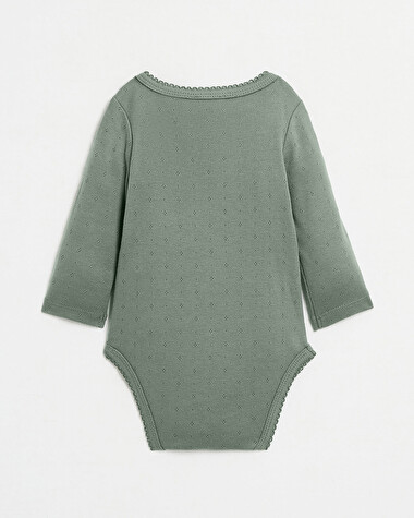 Body crois&eacute; fantaisie manches longues Coloris vert  Natalys