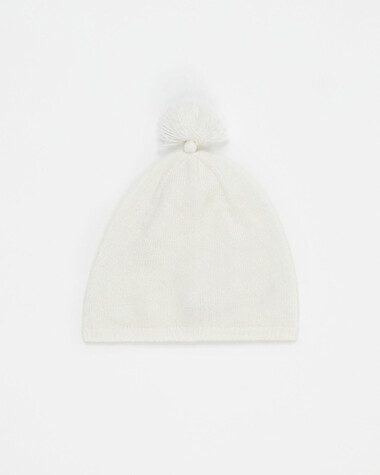 Bonnet en laine M&eacute;rinos Coloris &eacute;cru  Natalys