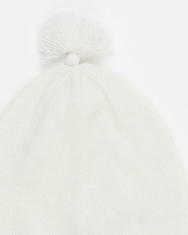 Bonnet en laine M&eacute;rinos Coloris &eacute;cru  Natalys