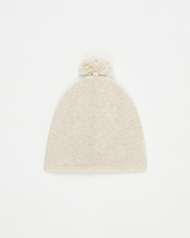Bonnet en laine M&eacute;rinos Coloris beige chin&eacute;  Natalys