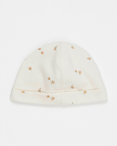 Bonnet de naissance Imprim&eacute; fleurs  Natalys