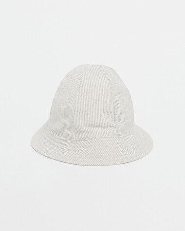Chapeau en seersucker A rayures coloris beige  Natalys