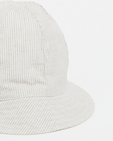 Chapeau en seersucker A rayures coloris beige  Natalys