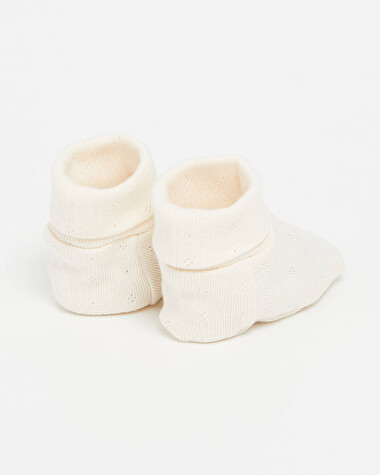 Chaussons ajour&eacute;s en coton Coloris craie  Natalys