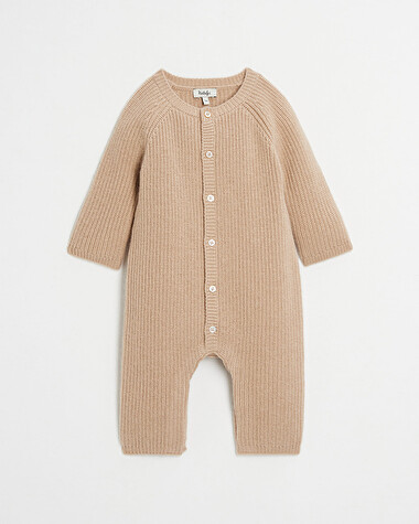 Combinaison longue en tricot Coloris camel  Natalys
