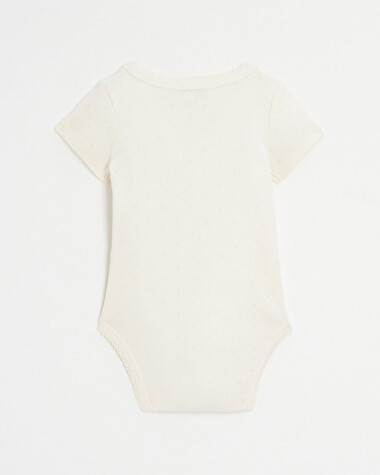 Body crois&eacute; fantaisie manches courtes Coloris craie  Natalys