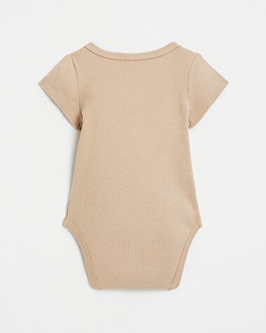 Body crois&eacute; brod&eacute; Petit soleil Coloris camel  Natalys