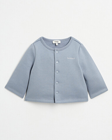 Gilet brod&eacute; en molleton Coloris bleu gris  Natalys