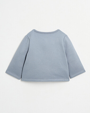 Gilet brod&eacute; en molleton Coloris bleu gris  Natalys