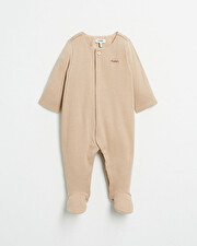 Grenouillère brodée chaton Coloris camel Natalys