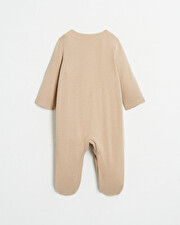 Grenouillère brodée chaton Coloris camel Natalys