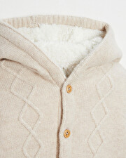 Veste en tricot doublée Coloris beige chiné Natalys