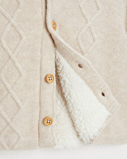 Veste en tricot doublée Coloris beige chiné Natalys