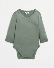 Body croisé fantaisie manches longues Coloris vert Natalys
