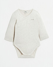 Body croisé brodé Amour Coloris beige chiné Natalys