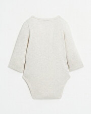 Body croisé brodé Amour Coloris beige chiné Natalys