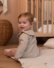 Barboteuse en laine Mérinos Coloris beige chiné Natalys