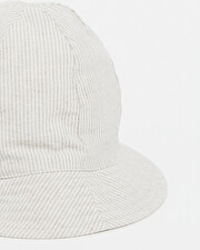 Chapeau en seersucker A rayures coloris beige Natalys