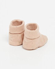 Chaussons ajourés en coton Coloris bois de rose Natalys