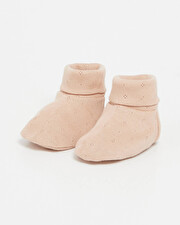 Chaussons ajourés en coton Coloris bois de rose Natalys
