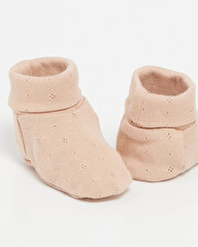 Chaussons ajourés en coton Coloris bois de rose Natalys