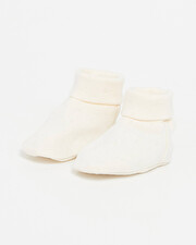 Chaussons ajourés en coton Coloris craie Natalys
