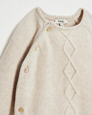 Combinaison longue en tricot Coloris beige chiné Natalys