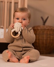 Combinaison longue en tricot Coloris camel Natalys