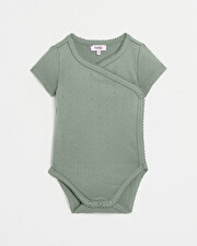 Body croisé fantaisie manches courtes Coloris vert Natalys