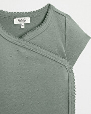 Body croisé fantaisie manches courtes Coloris vert Natalys