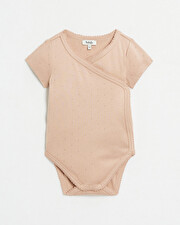Body crois&eacute; fantaisie manches courtes Coloris bois de rose  Natalys