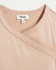 Body crois&eacute; fantaisie manches courtes Coloris bois de rose  Natalys