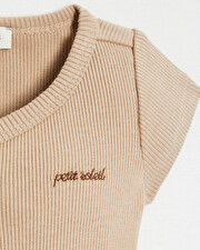 Body croisé brodé Petit soleil Coloris camel Natalys