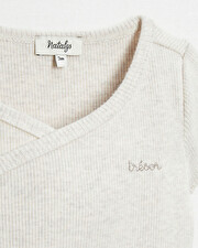 Body croisé brodé Trésor Coloris beige chiné Natalys