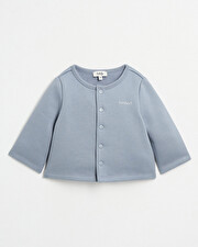 Gilet brodé en molleton Coloris bleu gris Natalys