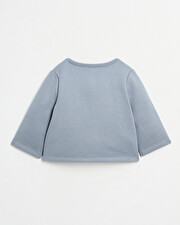 Gilet brodé en molleton Coloris bleu gris Natalys