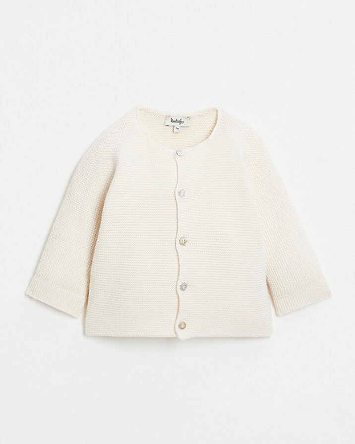 Gilet tricot en coton Coloris écru Natalys
