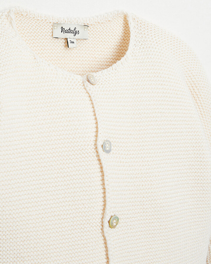 Gilet tricot en coton Coloris écru Natalys
