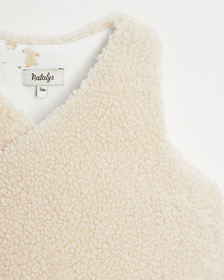 Gilet croisé imitation fourrure Coloris naturel Natalys
