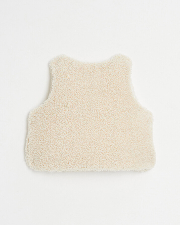 Gilet croisé imitation fourrure Coloris naturel Natalys