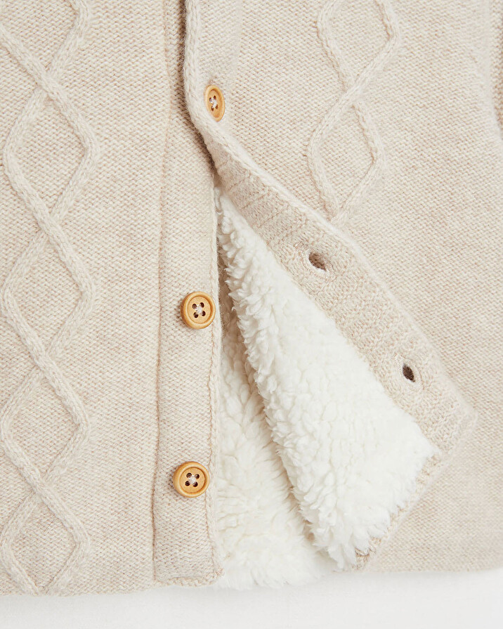 Veste en tricot doublée Coloris beige chiné Natalys