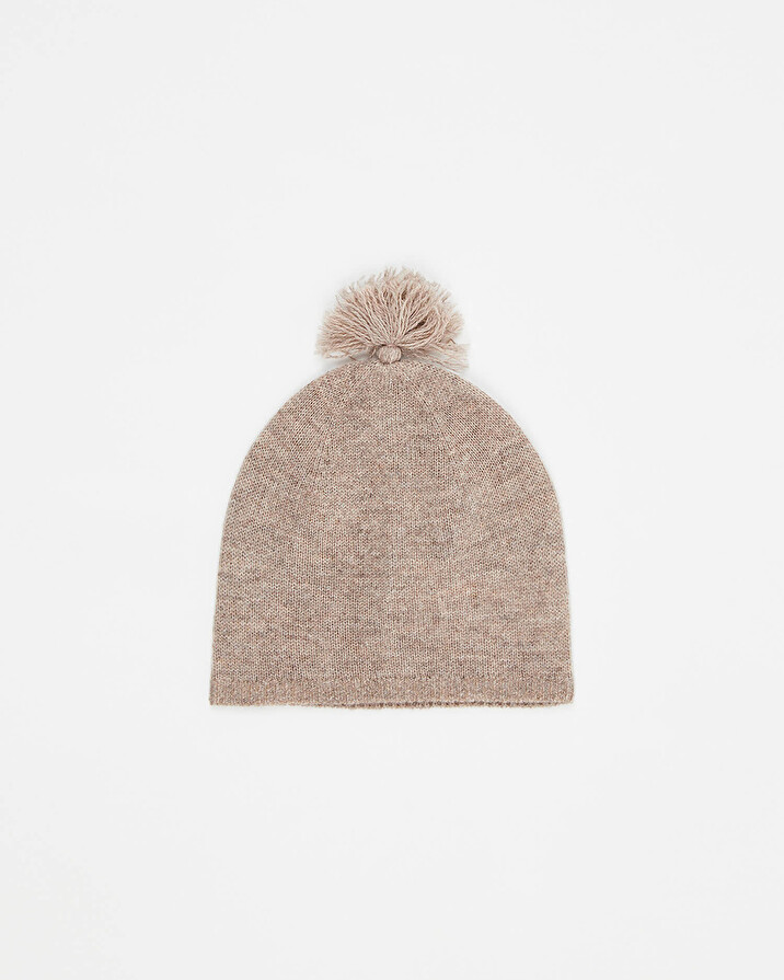 Bonnet en laine Mérinos Coloris marron chiné Natalys