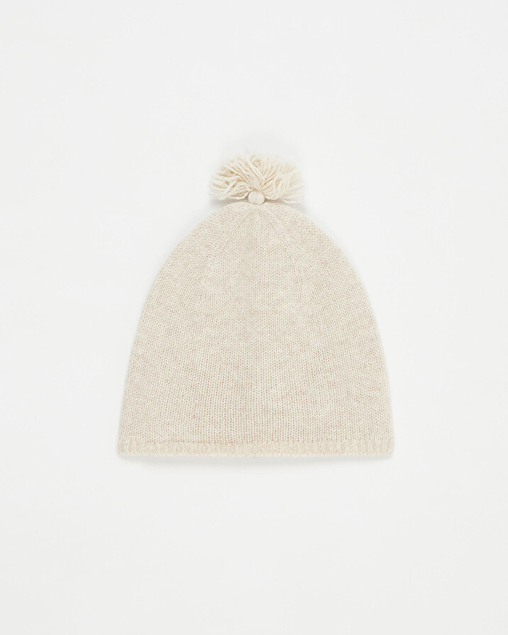 Bonnet en laine Mérinos Coloris beige chiné Natalys