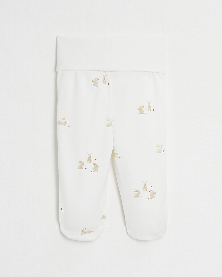 Caleçon à pieds en coton Imprimé lapins Natalys